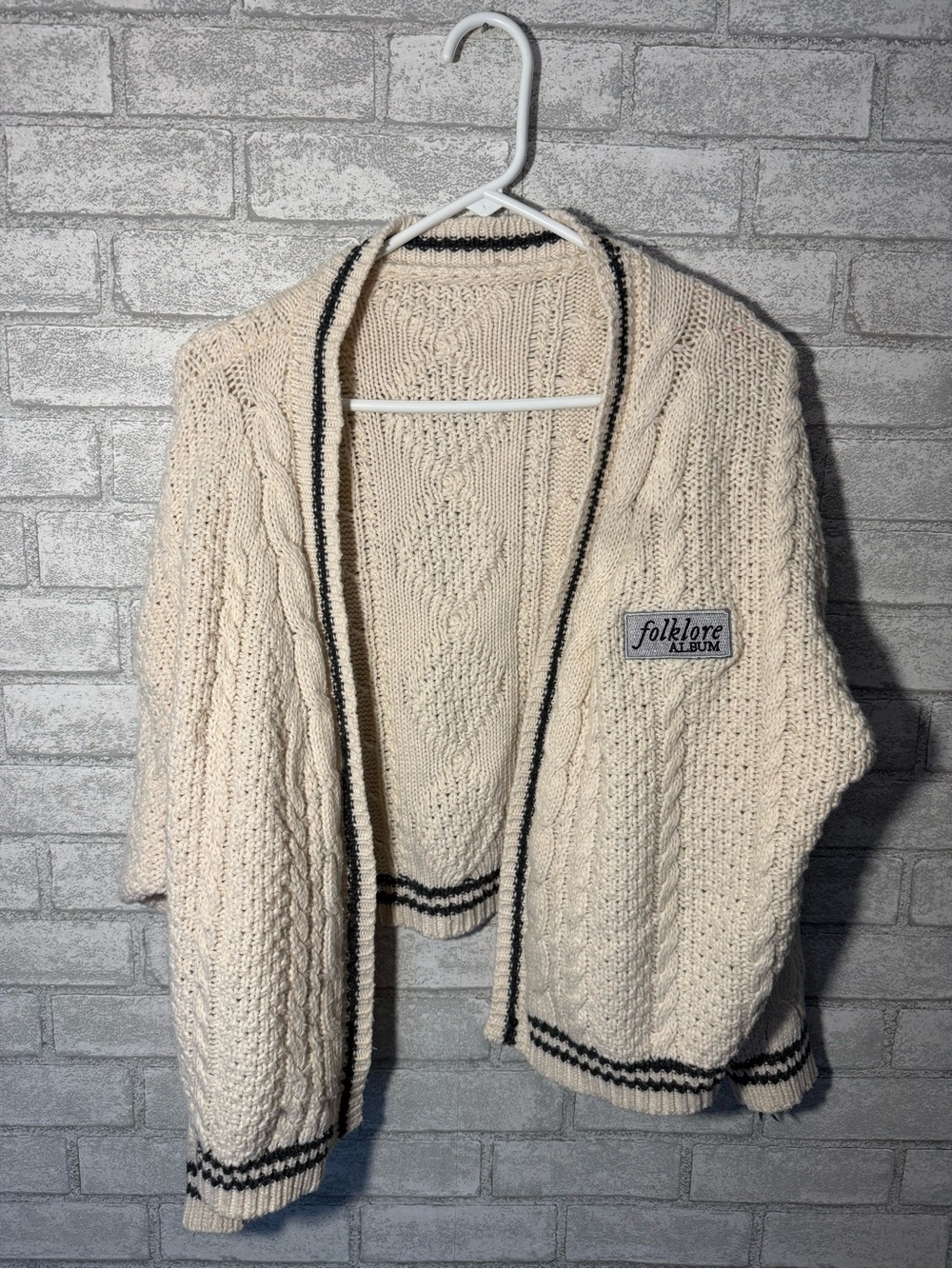 T-Swift cream cable-knit cardigan